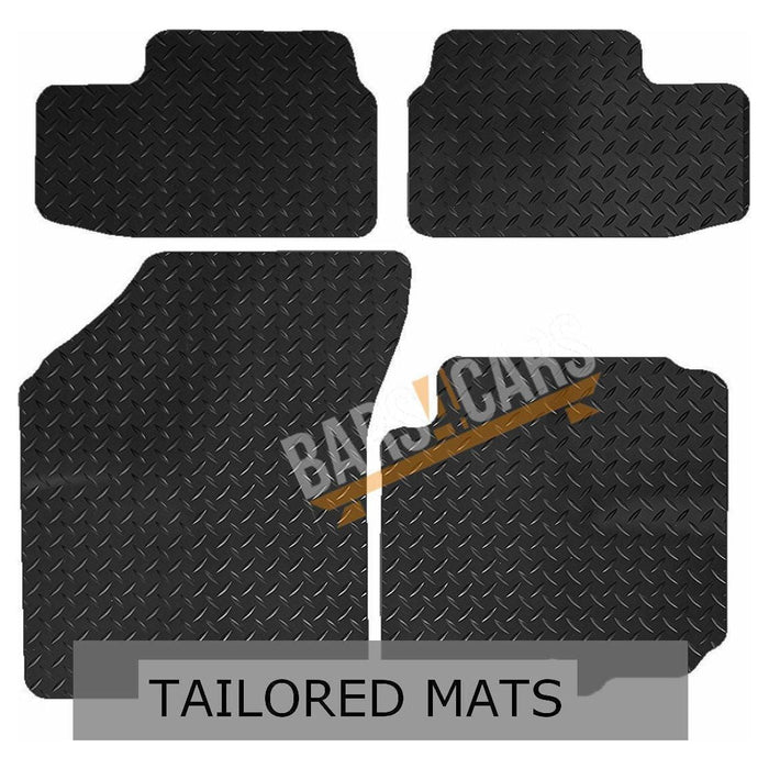 White Trim Tailored Rubber Car Mats for Vauxhall Agila 11> Set of 4 With 2 Clips UKB4C  - Dynamic Drive