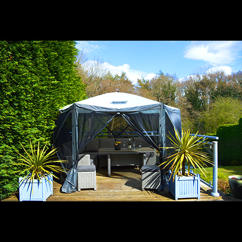 Event Shelter Gazebo 3.6m x 3.6m Outdoor Camping Motorhome Caravan Maypole  - Dynamic Drive