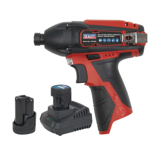 IMPACT DRIVER KIT 1/4inch HEX DRIVE 12V LI-ION - 2 BA Sealey  - Dynamic Drive