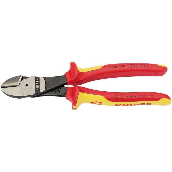 Draper Knipex 74 08 200UKSBE VDE Fully Insulated High Leverage Diagonal Side Cut Draper  - Dynamic Drive