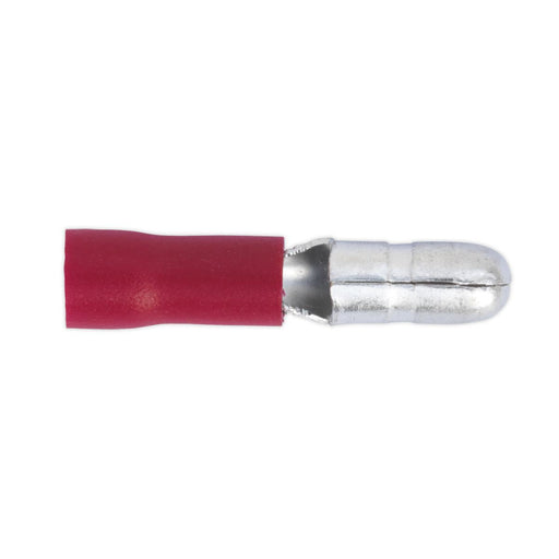 Sealey Bullet Terminal4mm Male Red Pack of 100 RT11 Sealey  - Dynamic Drive