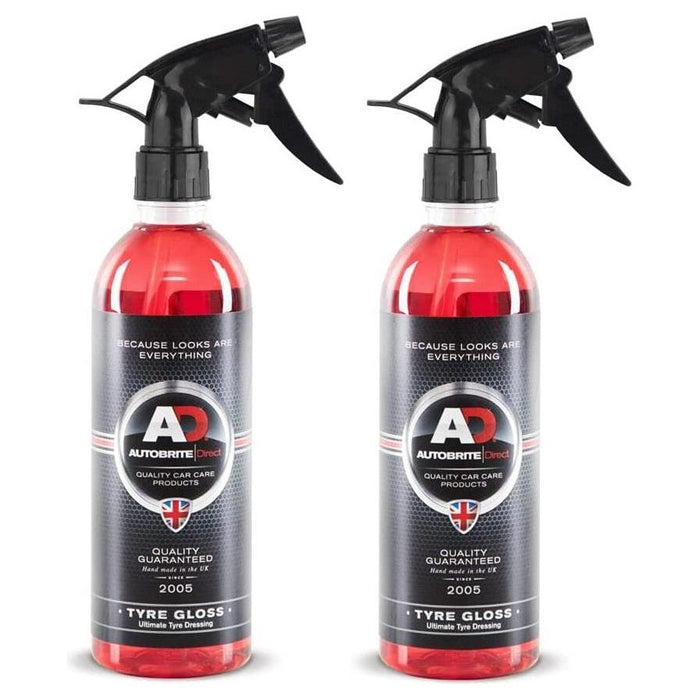 2x Autobrite Direct - Tyre Gloss Rich Silicone Tyre Shine Dressing  500ml spray