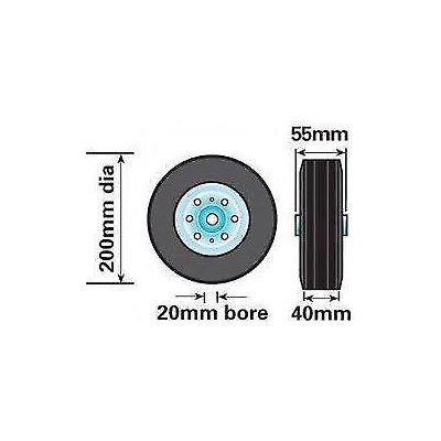 Maypole Caravan Trailer Spare Jockey Steel Wheel Solid Rubber Tyre 200mm