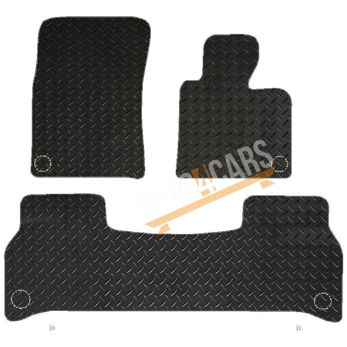 White Trim Tailored Rubber Car Mats for Landrover Range Rover Vogue 02-12 Set of 3 UKB4C  - Dynamic Drive