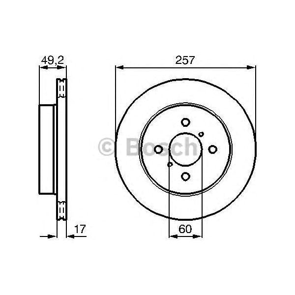 Bosch Brake Discs Pair fits Suzuki Ignis - 1.3 - 00-05 0986478984