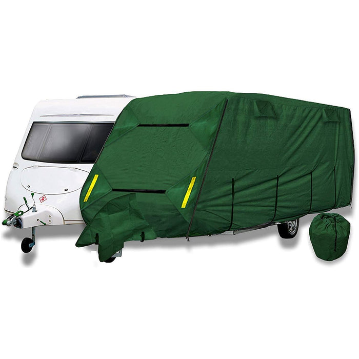 Coverpro Premium Breathable 4-Ply Full Green Caravan Cover Up To 14Ft Free Bag Crusader  - Dynamic Drive