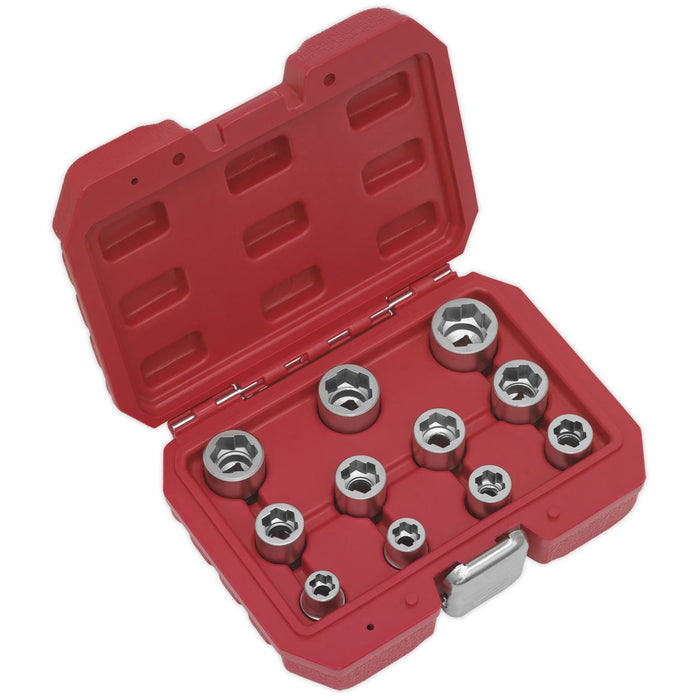 Sealey Bolt Extractor Socket Set 11pc 3/8"Sq Drive Metric AK7281