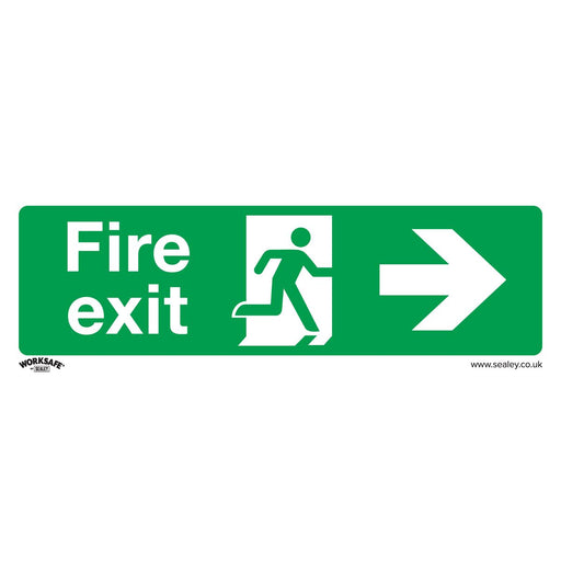 Sealey Safe Conditions Safety Sign Fire Exit (Right) Rigid Plastic Pack of 10 Sealey  - Dynamic Drive