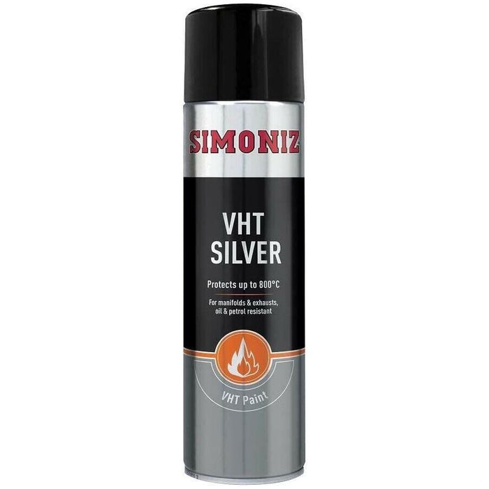 4x Simoniz VHT SILVER PAINT VERY HIGH TEMPERATURE CAR SPRAY AEROSOL 500ml