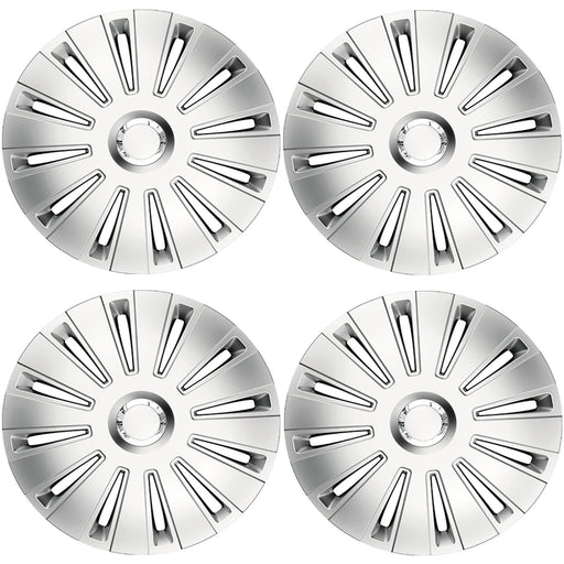 4 x Grey Silver Wheel Trims Hub Caps 15" fits Vauxhall Vectra Zafira Tigra UKB4C  - Dynamic Drive