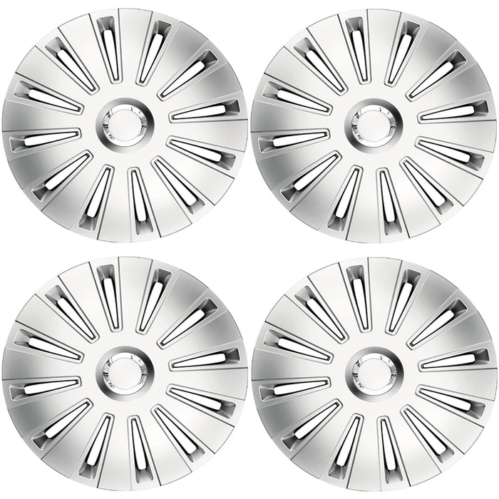 4 x Grey Silver Wheel Trims Hub Caps 15" fits Vauxhall Vectra Zafira Tigra UKB4C  - Dynamic Drive