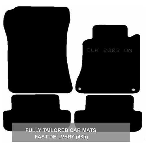 Tailored Rubber Car Mats Clk 03-09 Fixings In Driver Set of 4 2 Clips UKB4C  - Dynamic Drive