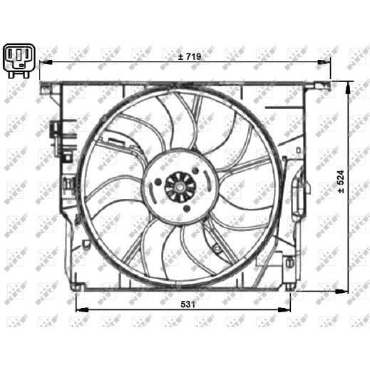 NRF Radiator Fan fits BMW 5 6 7 NRF  - Dynamic Drive