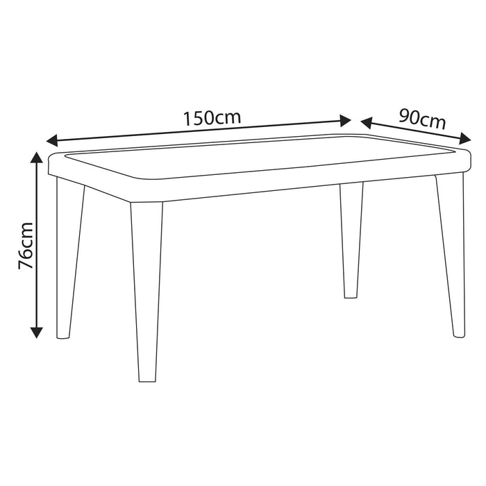 Dellonda Dining Tables with Tempered Glass Top 150 x 90 x 76cm - Dark Brown Dellonda  - Dynamic Drive