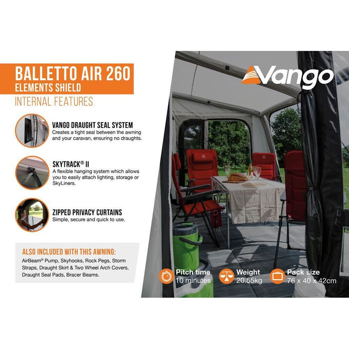 Vango Balletto Air 260 Elements Shield Caravan Awning Vango  - Dynamic Drive