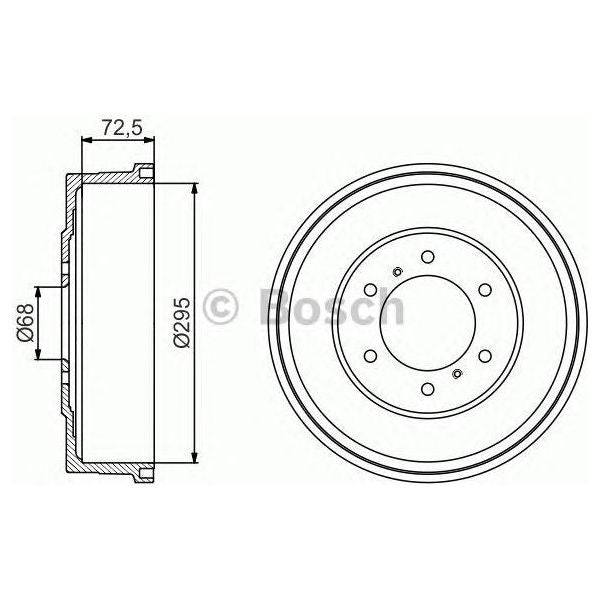 Bosch Brake Drum Single Db286 fits Nissan NP300 Navara dCi - 2.3 - 15- 098647721