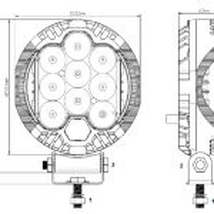 Maypole 7" Inch Spot & Flood Round 12 24 V Volt LED Light Dip Side 125M Beam 40W E Maypole  - Dynamic Drive