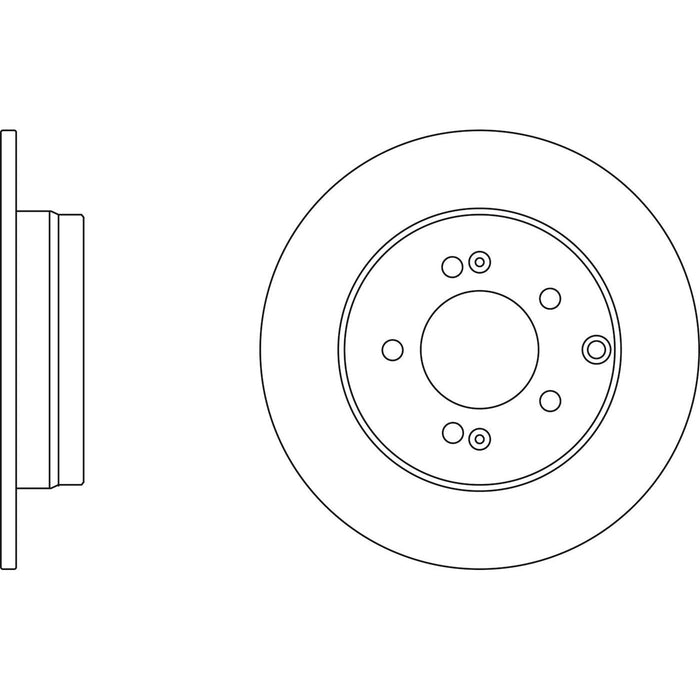 Genuine APEC Rear Brake Discs & Pads Set Solid for Hyundai Sonata