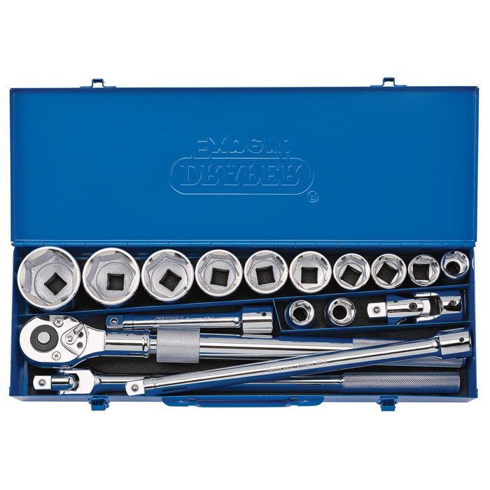 Draper Metric Socket Set in Metal Case, 3/4" Sq. Dr. (17 Piece) 16486