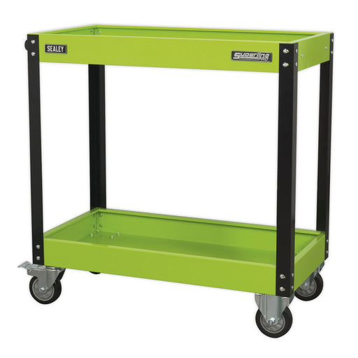 Sealey Workshop Trolley 2-Level Heavy-Duty Hi-Vis Green CX109HV Sealey  - Dynamic Drive