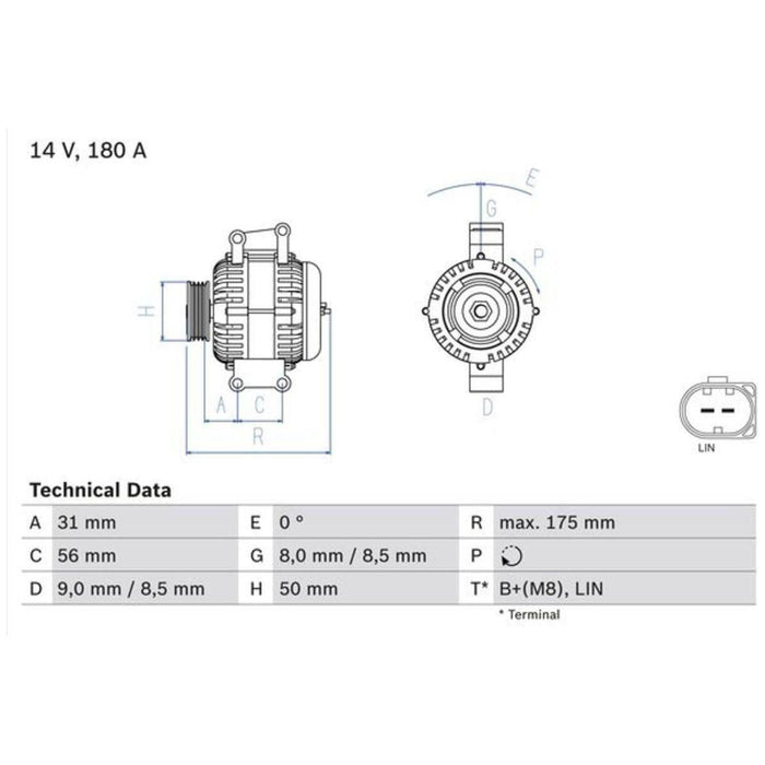 Bosch Reman Alternator 4845 0986048450