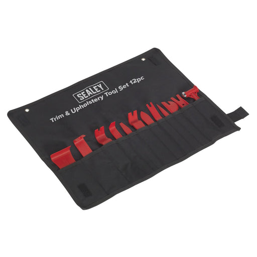 Sealey 12pc Trim & Upholstery Tool Set in Tool Roll Trim Hammer Panel Removal Sealey  - Dynamic Drive