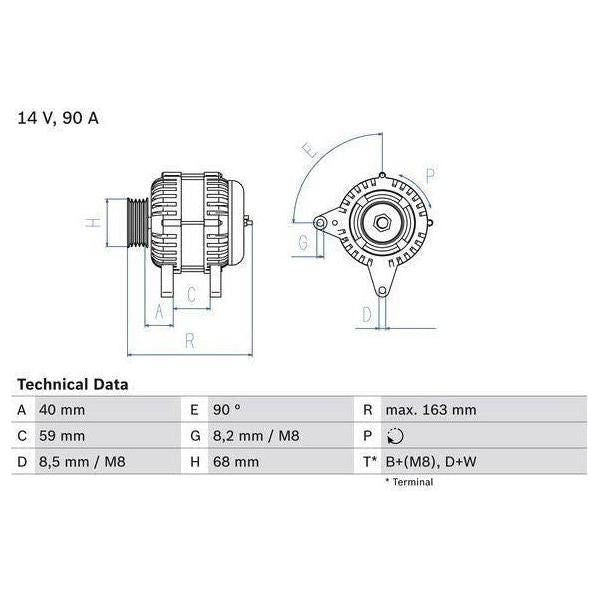 Bosch Reman Alternator 4033 0986040330