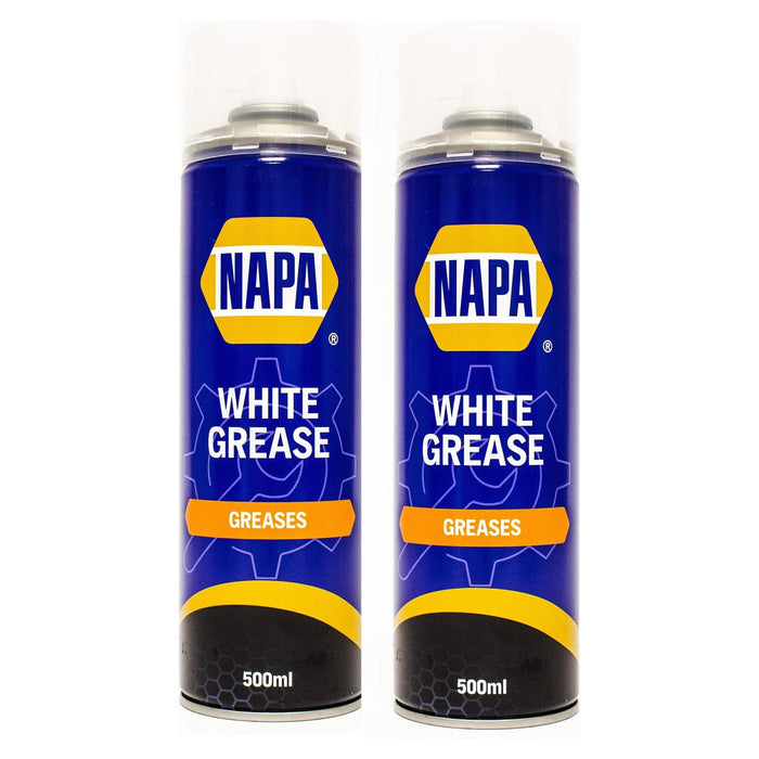 2x NAPA High Performance White Lithuim Grease 500ml Lubrication Spray Aerosol