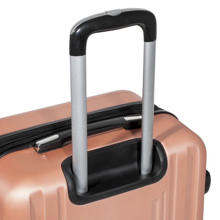 Dellonda 3-Piece Lightweight ABS Luggage Set with TSA Lock  Rose Gold