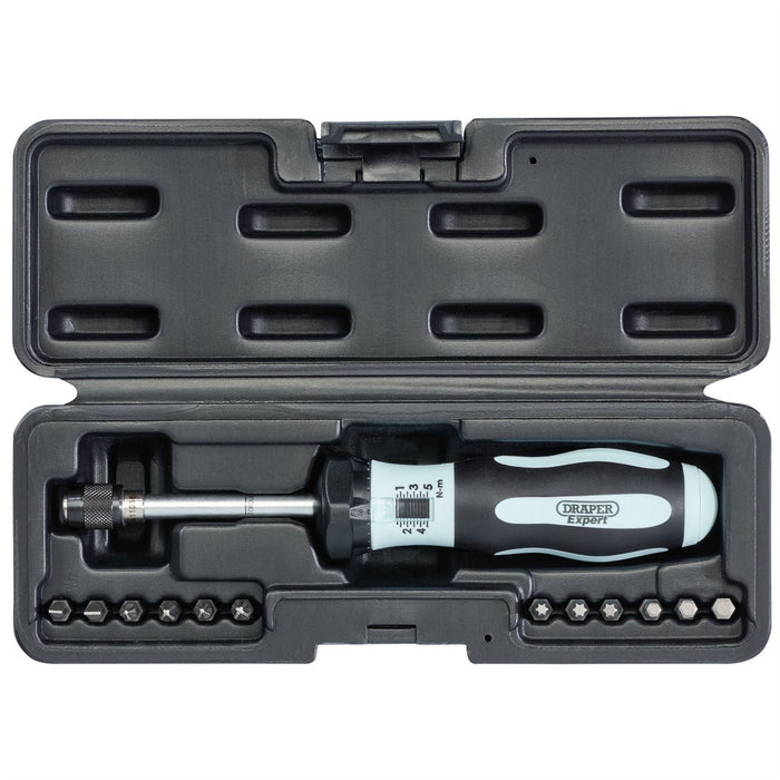 Draper Torque Screwdriver Kit, 1 - 5Nm 75170 Draper  - Dynamic Drive