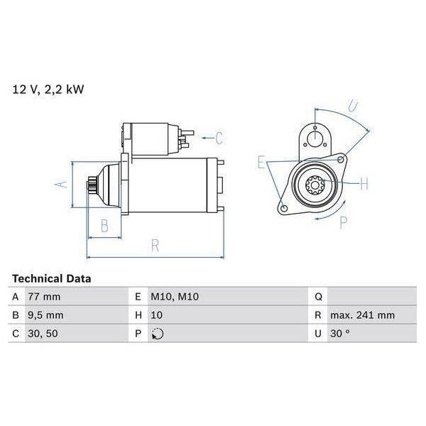 Bosch Reman Starter Motor 2270 0986022700