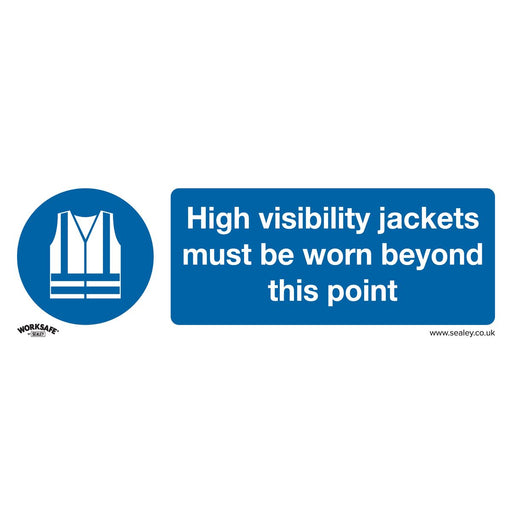 Sealey Mandatory Safety Sign High Visibility Jackets Must Be Worn Beyond This Po Sealey  - Dynamic Drive