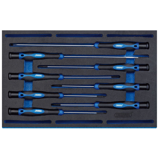 Draper Extra Long Precision Screwdriver Set in 1/4 Drawer EVA Insert Tray (8 Pie Draper  - Dynamic Drive