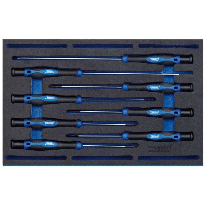 Draper Extra Long Precision Screwdriver Set in 1/4 Drawer EVA Insert Tray (8 Pie Draper  - Dynamic Drive