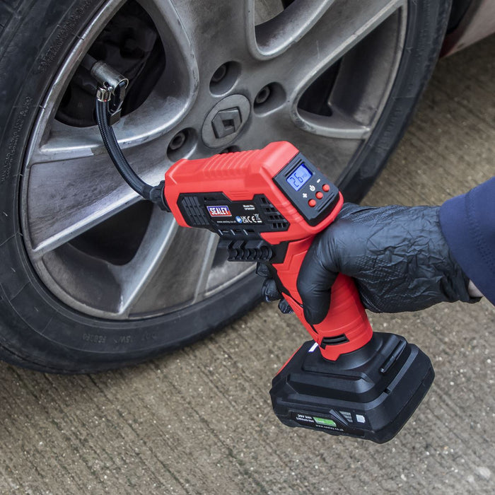 Sealey Cordless Tyre Inflator 20V SV20 Series Body Only CP20VAP Sealey  - Dynamic Drive