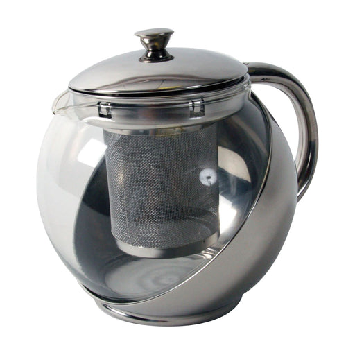 Edgcumbe stainless steel and glass teapot (0.9L) 1177 Unbranded  - Dynamic Drive