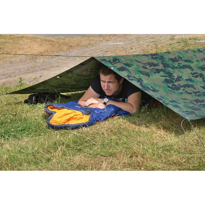 Silverline Camouflage Tarpaulin Cut 2.4 x 3m / Actual 2.3 x 2.85m Silverline  - Dynamic Drive