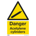 Sealey Warning Safety Sign Danger Acetylene Cylinders Rigid Plastic SS63P1 Sealey  - Dynamic Drive