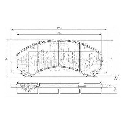 Genuine Borg & Beck Front Brake Pads fits Isuzu N Series 5.2DT 06 BBP2611 Borg & Beck  - Dynamic Drive