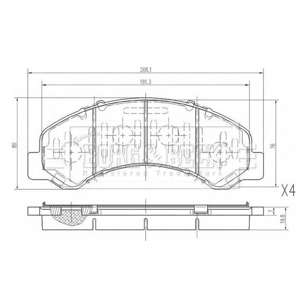 Genuine Borg & Beck Front Brake Pads fits Isuzu N Series 5.2DT 06 BBP2611 Borg & Beck  - Dynamic Drive