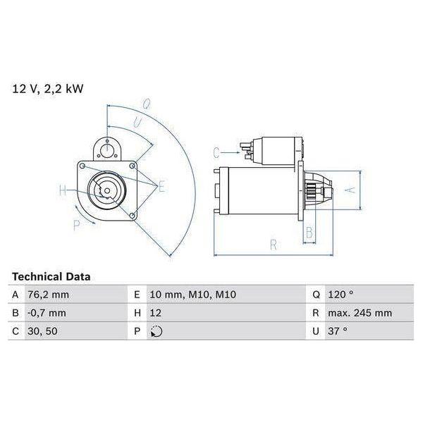 Bosch Reman Starter Motor 2537 0986025370