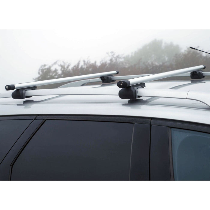 UKB4C Lockable Aluminium Car Roof Rack Bars Rail Anti Theft Luggage Carrier Summit  - Dynamic Drive