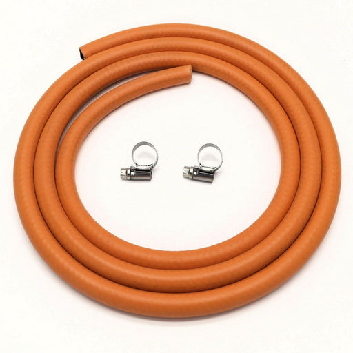 2m 8mm I/D LPG Butane/Propane Gas Hose With 2 Stainless band Hose Clips Crusader  - Dynamic Drive