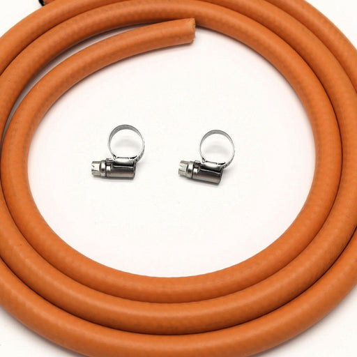 2m 8mm I/D LPG Butane/Propane Gas Hose With 2 Stainless band Hose Clips Crusader  - Dynamic Drive