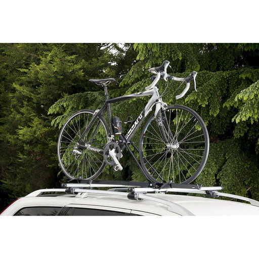 2x Car Roof Mounted Rack Bar Mounted Bike Cycle Carrier Upright Bike Carrier UKB4C  - Dynamic Drive