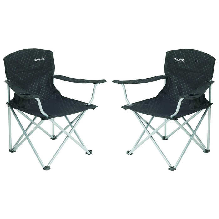 2x Outwell Catamarca Folding Chair Camping Caravan Fishing Black 2022 125kg Outwell  - Dynamic Drive