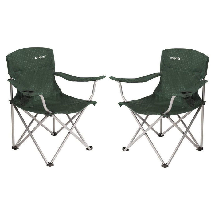 2x Outwell Catamarca Folding Chair Camping Caravan Fishing Green 2022 125kg Outwell  - Dynamic Drive