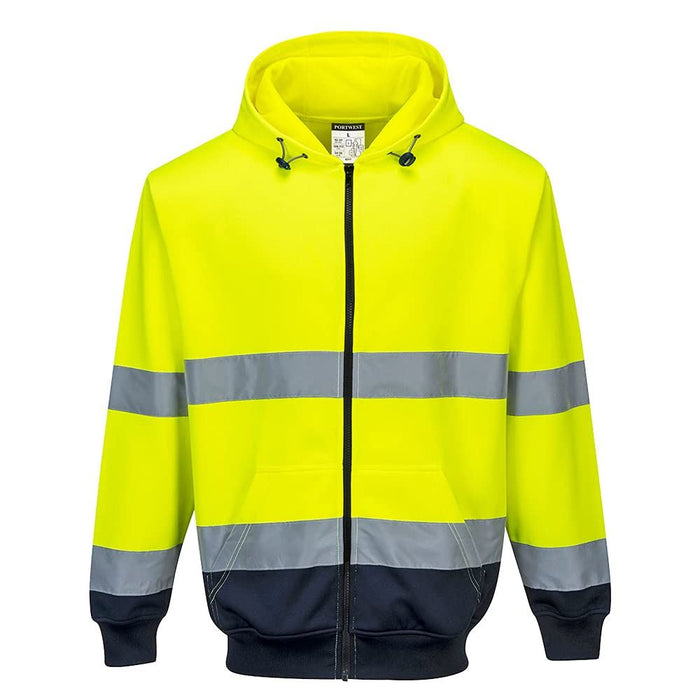 Portwest Two-Tone Zip Front Hoodie - Yellow/Navy - Medium Portwest  - Dynamic Drive