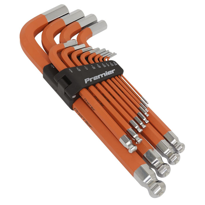 Sealey Jumbo Ball-End Hex Key Set 13pc Anti-Slip Imperial AK71870 Sealey  - Dynamic Drive