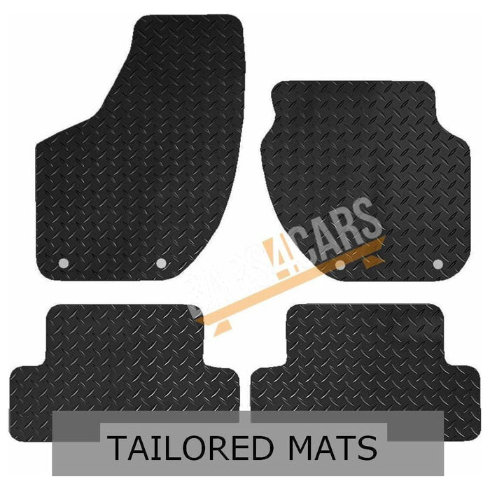 Blue Trim TailoBlue Black Rubber Car Mats for Volvo V40 12> Set of 4 With 4 Clips UKB4C  - Dynamic Drive